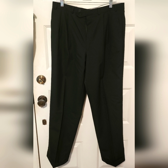 VINTAGE Chaps Ralph Lauren Men's Pleated Front Dress Pants Size 35 X 32 Black - Picture 8 of 9